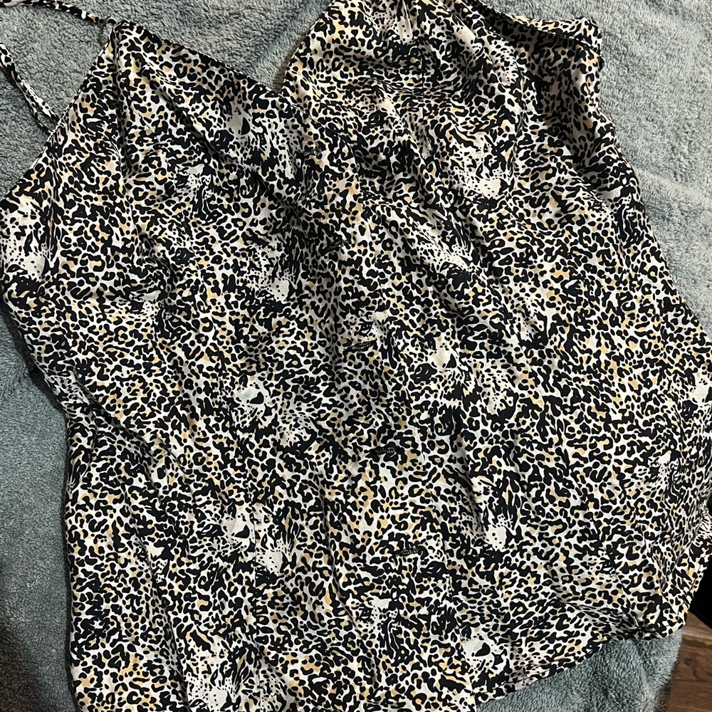 Frederick's of Hollywood Black and White Leopard Camisole